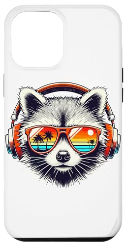 Hülle für iPhone 14 Plus Waschbär Sonnenbrille Kopfhörer Waschbären von Sunglasses Raccoon Lover Gifts