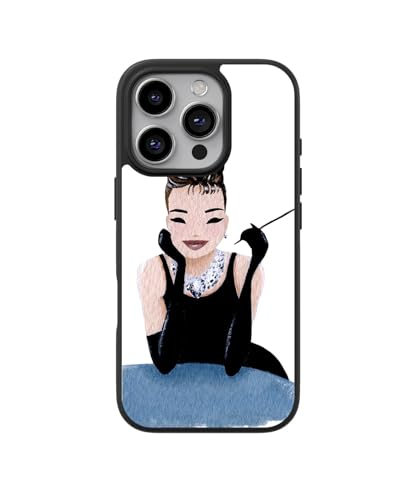 Sunny-Case 2D Case Handyhülle Audrey Tiffany Nr.823 Hollywood Film Movie Star Comic Schutz Bumper Hülle kompatibel mit iPhone 14 Ohne Display Glas Folie 9H von Sunny-Case