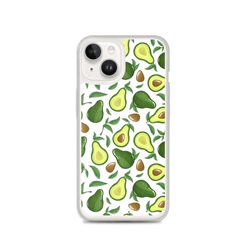 Sunny-Case Avocado Fruit Schutz Hülle Transparent TPU Cartoon kompatibel mit iPhone 14 Plus Motiv Avocado Pattern A M1 von Sunny-Case