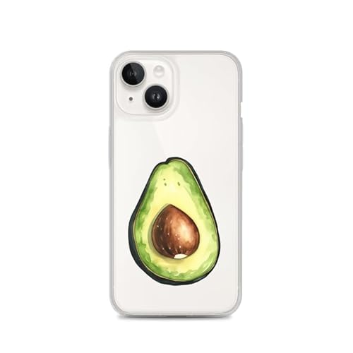 Sunny-Case Avocado Fruit Schutz Hülle Transparent TPU Cartoon kompatibel mit iPhone 16 PRO MAX Motiv Avocado aufgeschnitten Kern M9 von Sunny-Case