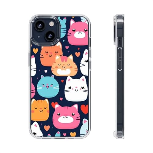 Sunny-Case CAT Katze Sweet Cute Schutz Hülle Transparent TPU Cartoon kompatibel mit Samsung S22 Motiv Humor Cats M8 von Sunny-Case