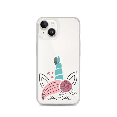 Sunny-Case Einhorn Unicorn pink Cute Schutz Hülle Transparent TPU Cartoon kompatibel mit iPhone 16 Motiv Unicorn Pink Blue M1 von Sunny-Case