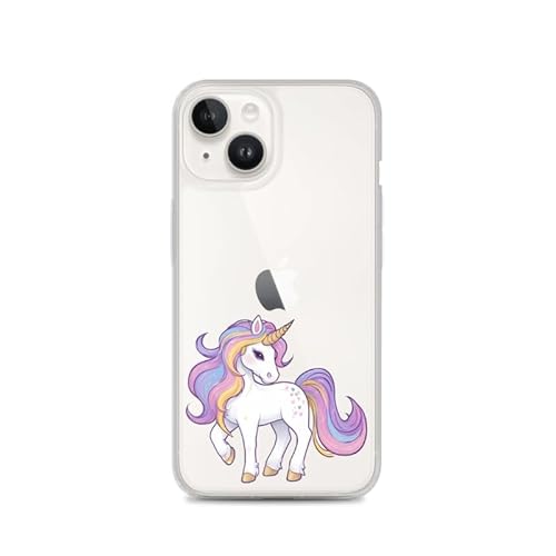 Sunny-Case Einhorn Unicorn pink Cute Schutz Hülle Transparent TPU Cartoon kompatibel mit iPhone X/Xs Motiv weißes Pferd Einhorn M3 von Sunny-Case