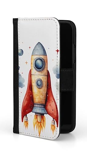 Sunny-Case Flip Case Klapphülle durch die Galaxie Nr.704 Etui Schutz Bumper Cartoon Weltraum kompatibel mit iPhone 6 / 6s von Sunny-Case