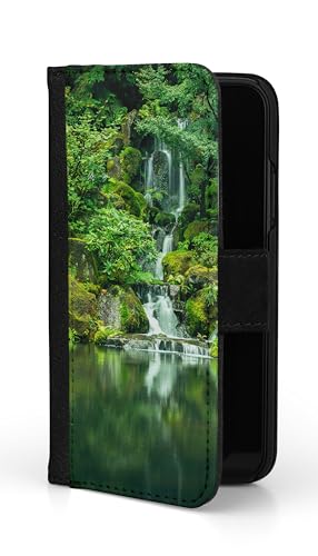 Sunny-Case Flip Case Thailand Wasserfall Brücke Nr.672 Klapphülle Handyhülle Etui Natur Erde Welt kompatibel mit iPhone 13 Plus von Sunny-Case