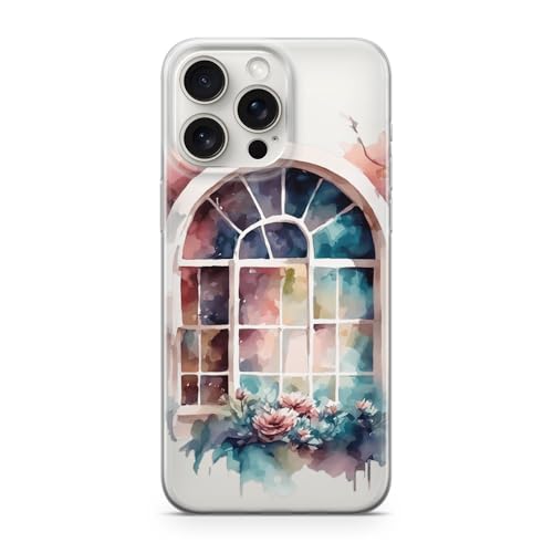 Sunny-Case Handy Hülle Schutz Transparent kompatibel mit Xiaomi Redmi 13C Fenster Oval Aquarell Bogenförmig M31 von Sunny-Case