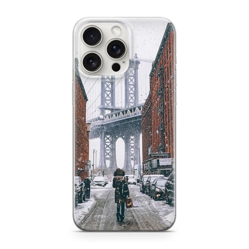 Sunny-Case Handyhülle Brooklyn Brigde Schnee USA 200 Schutz Bumper kompatibel mit iPhone 14 von Sunny-Case