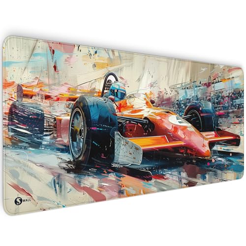 Gaming Mauspad XXL - 4 mm Premium-Dicke, Ultra-Glatte Oberfläche, Mousepad mit vernähten Rändern, rutschfest - stylisch & langlebig für Dein Gaming Setup (Formel 1 F1, 900 x 400 x 4 mm) von Sunnywall