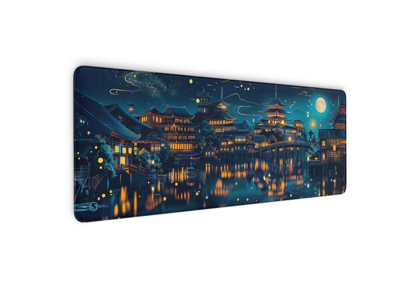 Sunnywall Gaming Mauspad Premium XXL - 4 mm Dicke inkl. Wallpaper (Mauspad: Chinese Temple), Ultra-Glatte Oberfläche, vernähte Ränder, rutschfest, langlebig von Sunnywall