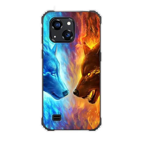 Sunrive Hülle Kompatibel mit Oukitel G2 Silikon,Transparent Handyhülle Schutzhülle Etui Karikatur Muster Weiches TPU Silikon Case (Q Wolf 4) MEHRWEG von Sunrive