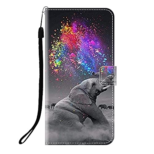 Sunrive Kompatibel mit CUBOT Note 50 Hülle,Magnetisch Schaltfläche Ledertasche Schutzhülle Etui Leder Case Handyhülle Tasche Schalen Lederhülle MEHRWEG(Q Elefant 2) von Sunrive