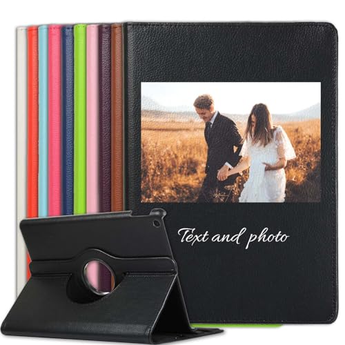 Sunrive Personalisierte hülle kompatibel mit Huawei Matepad Air 11.5" 2023,360 Grad Drehbare Leichte Schutzhülle mit Ständer und Tasche,Etui mit Eigenem Foto Name Bild Text von Sunrive