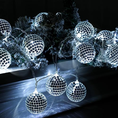 10 LED Discokugel Lichterkette,150cm Disco Ball String Lights,Disco Party Light,Mini Disco Balls Ornaments Tree Decoration Light,Orientalisch Marokkanische Lichterkette von Sunshine smile