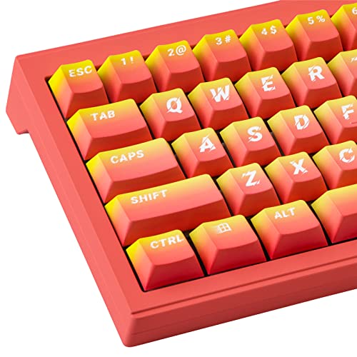 Sunzit PBT Keycaps, Cherry-Profil, 133 Tasten, Farbsublimation, mit 7HE Spacebar Gradient, angepasste Flame Bird-Tastenkappen, für mechanische Tastaturen mit ISO-ANSI-Layout Cherry MX Switches von Sunzit