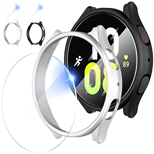 Diruite Hülle für Samsung Galaxy Watch 5 44mm Schutzhülle+Schutzfolie, Härte PC Slim Stoßfeste Schutzhülle für Galaxy Watch 5 44mm Schutz Case*2+Glas Schutzfolie*2 Diruite Hülle für Samsung Galaxy Watch 5 44mm Schutzhülle+Schutzfolie, Härte PC Slim Stoßfeste Schutzhülle für Galaxy Watch 5 44mm Schutz Case*2+Glas Schutzfolie*2 von Suoman
