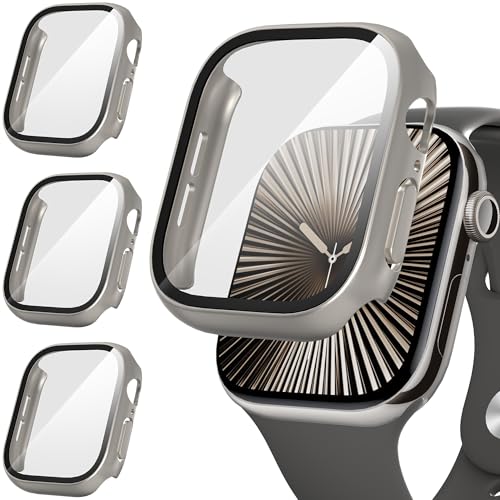 Suoman 3 Stück Hülle für Apple Watch Series 10 46mm Schutzhülle PC Ultradünne HD Hartglas Glas Kratzfest Displayschutz Case,Titanstahl&Titanstahl&Titanstahl,46mm Suoman 3 Stück Hülle für Apple Watch Series 10 46mm Schutzhülle PC Ultradünne HD Hartglas Glas Kratzfest Displayschutz Case,Titanstahl&Titanstahl&Titanstahl,46mm von Suoman