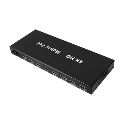 Suoumwa -Kompatibler Matrix 4 X 4 Switch Splitter 4K 30Hz mit Audioausgang, Unterstützt 3D-Funktion für DVD, HDTV, TV-Box, Projektor, EU-Stecker von Suoumwa