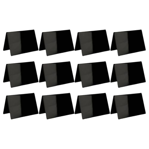 Suoumwa Mini-Kreidetafel-Lebensmittelschilder Aus Acryl, Kleine Lebensmitteletiketten für Partybuffets, Glatte Schwarze Tischkarten für Hochzeiten, 12 Stück von Suoumwa