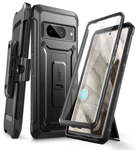 SUPCASE Schutzhülle für Google Pixel 8A mit Ständer und Gürtelclip (Unicorn Beetle Pro), [integrierter Displayschutz] [Militärschutz], robuste, robuste Schutzhülle mit Ständer für Pixel 8A, Schwarz von SupCase