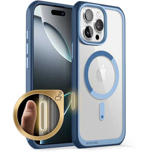 SupCase für iPhone 16 Pro Max Hülle 6.9'' Kompatibel mit MagSafe Slim Handyhülle Dünn Case Durchsichtig Schutzhülle Backcover [Unicorn Beetle Mag] Handy Hülle für iPhone 16 Pro Max 2024 (Blau) von SupCase