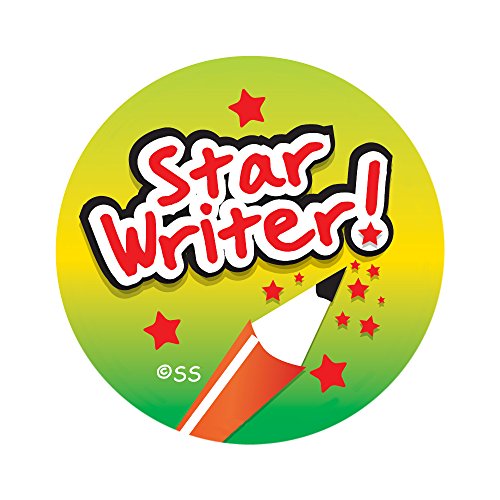 Aufkleber Lösungen 28 mm"Star Writer" Aufkleber (125 Stück) von SuperStickers