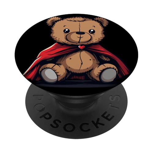 Awesome Hero Teddy mit Umhang für Bärenliebhaber PopSockets Klebender PopGrip von Superhero Teddy Bear Outfit