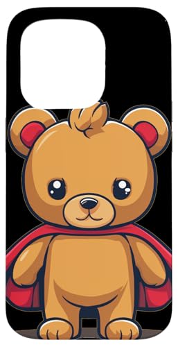 Hülle für iPhone 15 Pro Süßes Teddybär-Kostüm liebt Superhelden-Kostüm von Superhero Teddy Bear Outfit