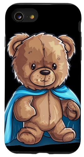 Hülle für iPhone SE (2020) / 7 / 8 Teddy spielt Superhelden mit Umhang Kostüm von Superhero Teddy Bear Outfit