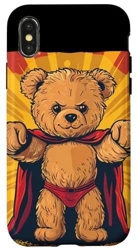 Hülle für iPhone X/XS Superhelden-Teddybär von Superhero Teddy Bear Outfit