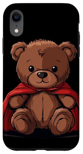 Hülle für iPhone XR Braunbär mit lustigem Heldenumhang für Teddy-Liebhaber von Superhero Teddy Bear Outfit