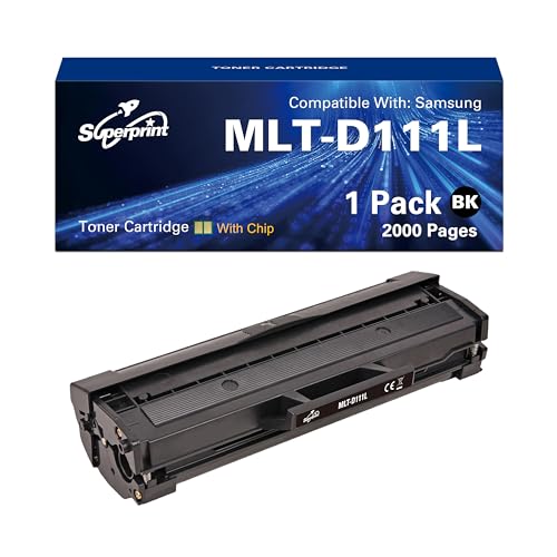 Superprint MLT-D111L Toner Schwarz Kompatibel für Samsung D111L MLT-D111L D111S MLT-D111S Groß für Samsung Xpress SL-M2020 2020W 2022FW 2022W 2070FW 2070W (Groß, 1er-Pack) von Superprint