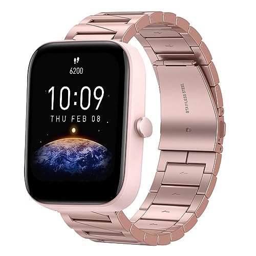 Supore Armband für Amazfit GTS 4 Mini/GTS 3/ GTS 2/GTS 2 Mini/GTS 2e Ersatzarmband, 20mm Edelstahl Metall Uhrenarmband für Amazfit Bip 3/Bip 3 Pro/Bip S/Bip Lite für Damen Herren von Supore