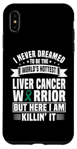 Hülle für iPhone XS Max Ironischer Leberkrebskrieger Spruch grünes Band von Support Liver Cancer Awareness Month Design