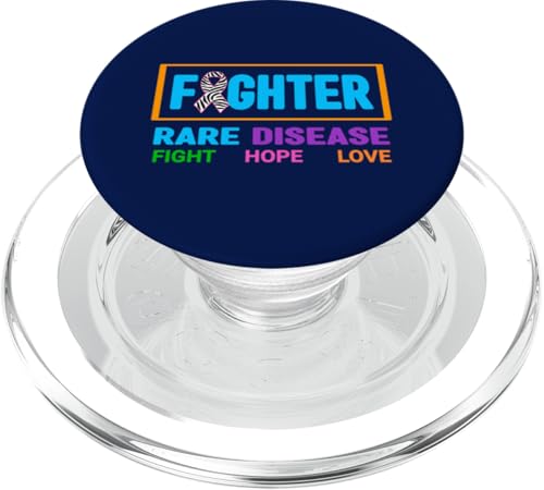 Aufklärungsshirt für seltene Krankheiten - Fighter Rare Disease Day 2025 PopSockets PopGrip für MagSafe von Support Rare Disease Zebra Ribbons Apparel.