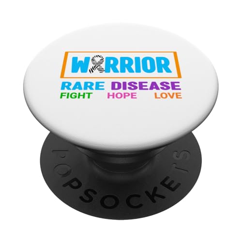 Bewusstseinsshirt für seltene Krankheiten – Krieger Tag der seltenen Krankheit 2025 PopSockets Klebender PopGrip von Support Rare Disease Zebra Ribbons Apparel.