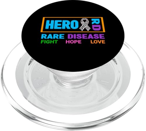 Hero Shirt zur Sensibilisierung für seltene Krankheiten - Tag der seltenen Krankheiten 2025 PopSockets PopGrip für MagSafe von Support Rare Disease Zebra Ribbons Apparel.