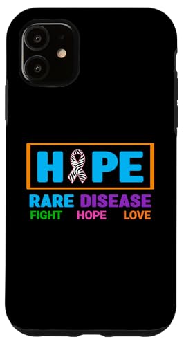 Hülle für iPhone 11 Hope Shirt zur Sensibilisierung für seltene Krankheiten - Tag der seltenen Krankheiten 2025 von Support Rare Disease Zebra Ribbons Apparel.