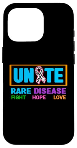 Hülle für iPhone 16 Pro Unite Shirt zum Bewusstsein für seltene Krankheiten – Tag für seltene Krankheiten 2025 von Support Rare Disease Zebra Ribbons Apparel.