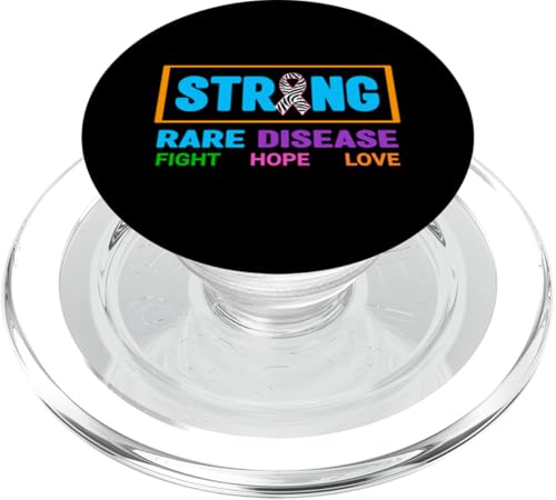 Shirt zum Bewusstsein für seltene Krankheiten – Tag der starken seltenen Krankheit 2025 PopSockets PopGrip für MagSafe von Support Rare Disease Zebra Ribbons Apparel.