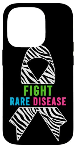 Hülle für iPhone 14 Pro T-Shirt zum Tag der Seltenen Krankheiten 2025 — Bekämpfen Sie das Bewusstsein für seltene Krankheiten von Support Rare Diseases - Zebra Ribbon Apparel.