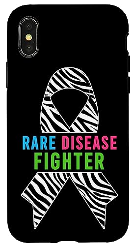 Hülle für iPhone X/XS Shirt für seltene Krankheiten Tag 2025 – Bewusstsein für seltene Krankheiten von Support Rare Diseases - Zebra Ribbon Apparel.