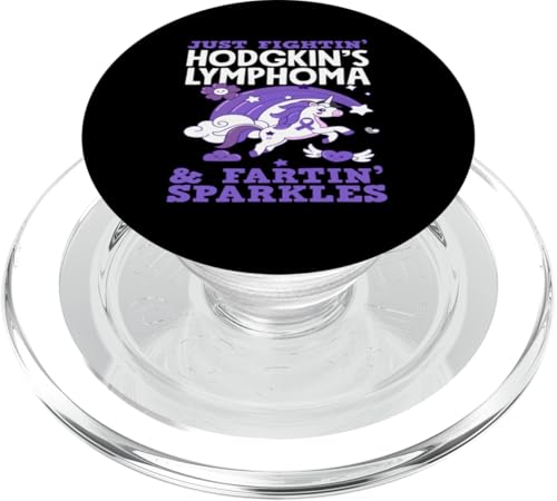 Hodgkin-Lymphom Awareness Unicorn Fartin Sparkles Rainbow PopSockets PopGrip für MagSafe von Supporters Hodgkin's Lymphoma Fighters Survivors