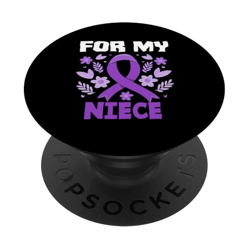 Hodgkin-Lymphom-Bewusstsein für meine Nichte Violet Ribbon PopSockets Klebender PopGrip von Supporters Hodgkin's Lymphoma Fighters Survivors