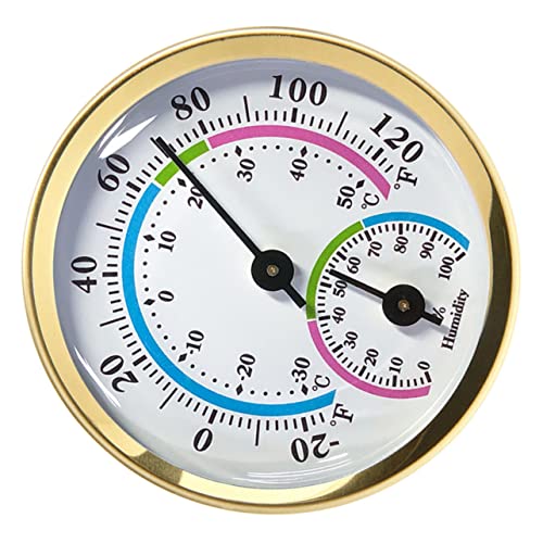 Supvox Thermometer raumklima zimmertermomer Luftfeuchtigkeitsmesser wetterstationen mit außensensor im Freien Hygrometer Sauna-Feuchtigkeitsmesser Temperaturregler Aluminium Golden von Supvox