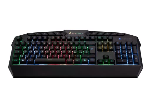 SureFire Kingpin Gaming Tastatur Italienisch, Gaming Multimedia Keyboard mit LED-Hintergrundbeleuchtung, RGB-Tastatur mit USB-Kabel, 25 Anti-Ghosting-Tasten, italienisches Layout QWERTY von SureFire