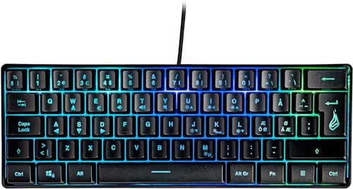 SureFire Kingpin X1 60% Gaming Tastatur Nordic, Gaming Multimedia Keyboard klein & mobil, RGB-Tastatur mit Beleuchtung, 25 Anti-Ghosting-Tasten, skandinavisches Layout QWERTY SureFire Kingpin X1 60% Gaming Tastatur Nordic, Gaming Multimedia Keyboard klein & mobil, RGB-Tastatur mit Beleuchtung, 25 Anti-Ghosting-Tasten, skandinavisches Layout QWERTY von SureFire