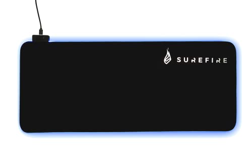 SureFire Silent Flight RGB-680 Gaming Mauspad, 680 mm x 280 mm x 3 mm, RGB Mauspad Gaming, wasserabweisend, rutschfest, Mikrotextur-Stoffoberfläche, Mousepad Large, Gaming Unterlage von SureFire