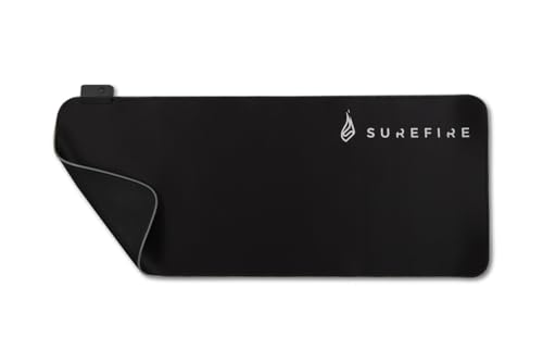 SureFire Silent Flight RGB-680 Gaming Mauspad, 680 mm x 280 mm x 3 mm, RGB Mauspad Gaming, wasserabweisend, rutschfest, Mikrotextur-Stoffoberfläche, Mousepad Large, Gaming Unterlage von SureFire