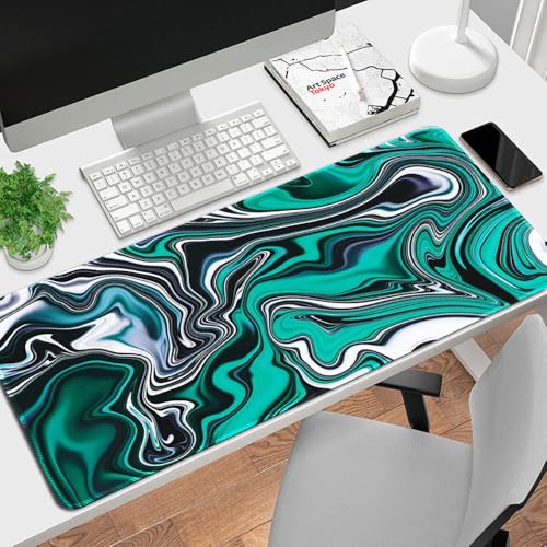 Surwin Gaming Mauspad Groß Abstrahiert Multifunktionales Office Mousepad, Mauspad Laptop Schreibunterlage, Mauspads für Kabellose Maus Computerbüro (300x900mm,Grün) von Surwin