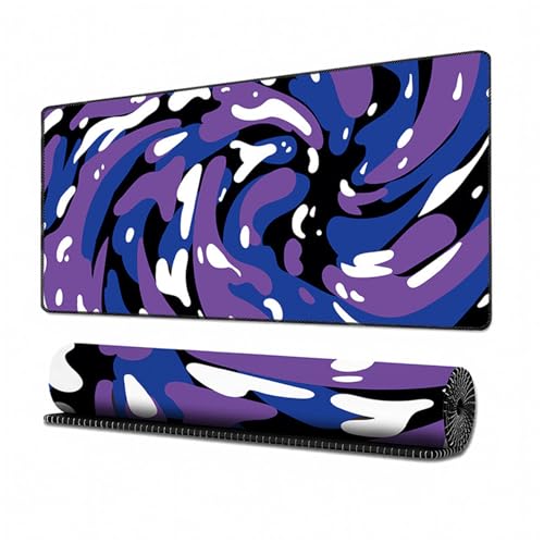 Surwin Mauspad Groß, Fluid Design Mouse Pad Gaming Office Mousepad Mauspads Gaming Mat Pad rutschfest Desk Mat - Verbessert Präzision und Geschwindigkeit (300x800mm,Violett + Blau) von Surwin